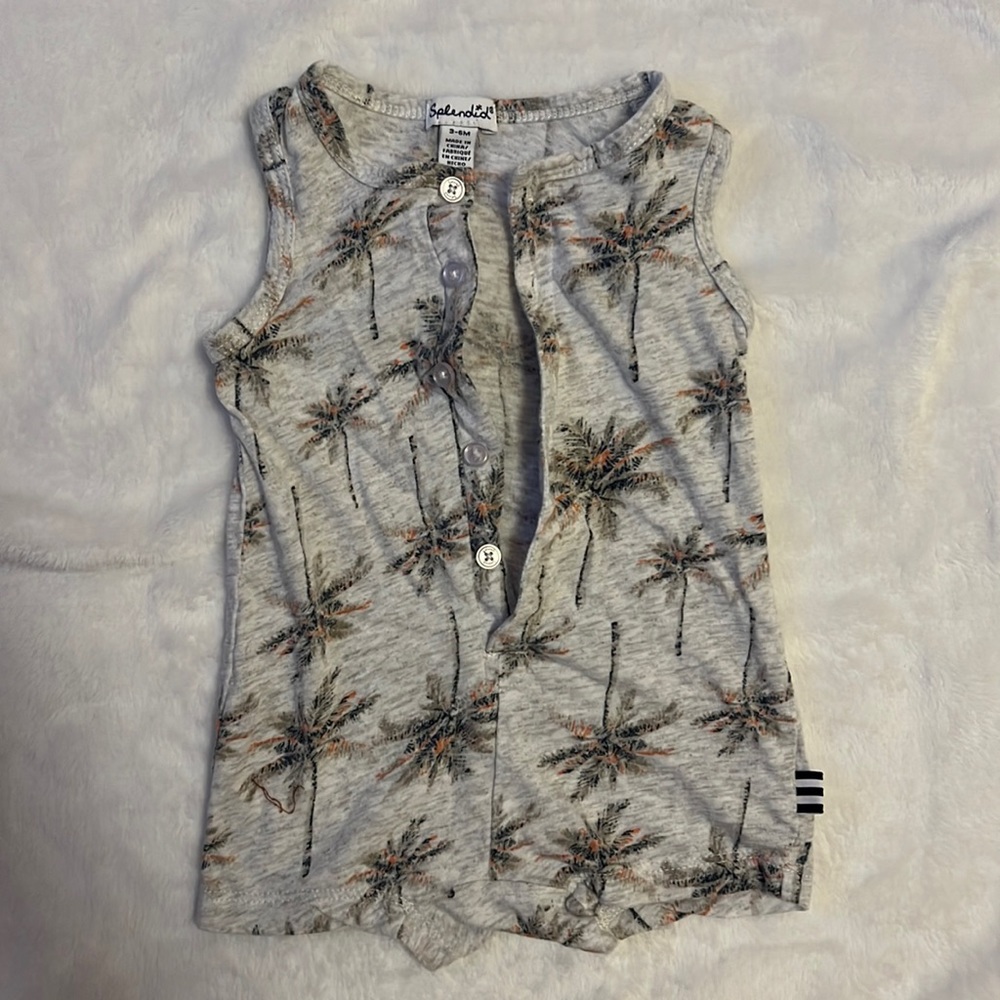 Splendid Palm tree print romper cotton